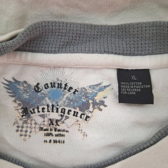 Counter Intelligence Thermal T Shirt XL Ravens Crown Grunge Punk - Picture 4 of 7